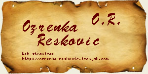 Ozrenka Resković vizit kartica